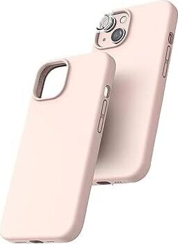 & Aksesuar iPhone 14 ile Uyumlu Içi Kadife Kaplama Gerçek Silinebilir Vakum Kutulu Leke Tutmaz Lansman Kılıf Şok Emici Full Kasa Koruma Sağlayan Kılıf (Pudra Pembe)