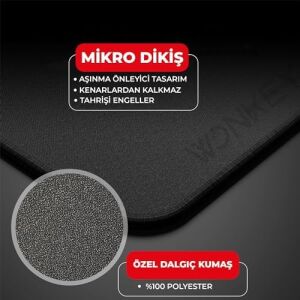 Wonkey Pro - Dikişli Mouse Pad Gaming, Oyuncu Gamer Mousepad, Ofis Tipi Mouse Ped, Orta Boy Fare Altlığı, Gaming Mouse Pad (32X24 cm - M)