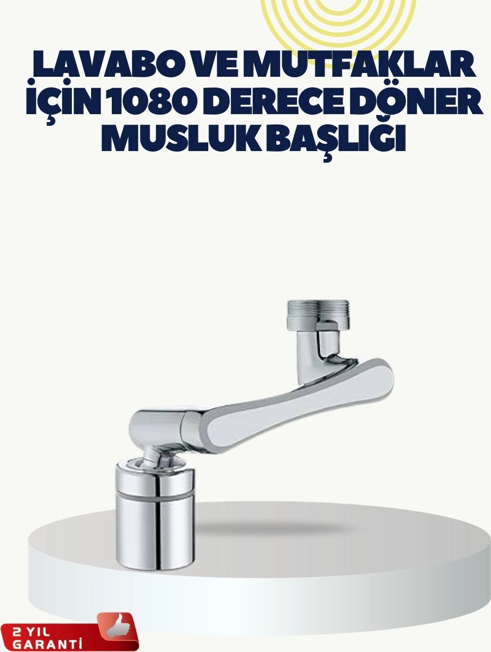 Çok Yönlü Dönebilen Musluk Başlığı 2 Fonksiyonlu Su Akışı