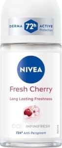 Kadın Roll On Deodorant Fresh Cherry, 72 Saat Anti-Perspirant Koruma, 50ML