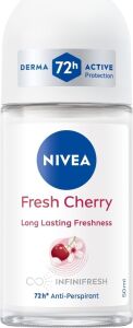 Kadın Roll On Deodorant Fresh Cherry, 72 Saat Anti-Perspirant Koruma, 50ML
