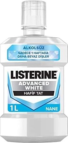 Advanced White Ağız Bakım Ürünü, Zorlu Lekeleri Giderir, Hafif Tat, Sıfır Alkol, Name Aromalı, 1000ML