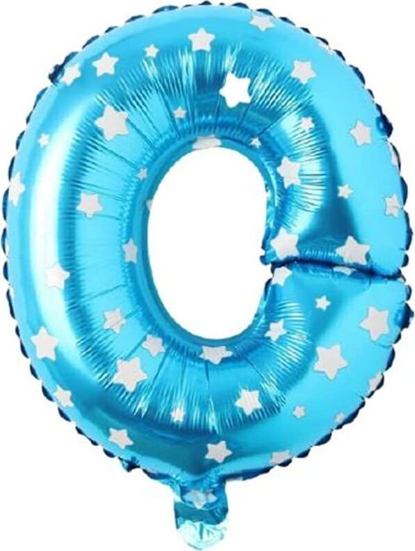 O Harfi 16 Inç Mavi Yıldızlı Renk Folyo Balon 36 cm (Mavi)