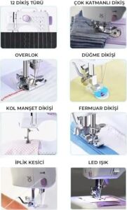 Robo 12 Fonksiyonlu Dikiş Makinesi, Beyaz, 2 Yıl Garantili, 50/60 Hz