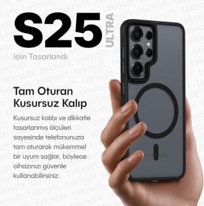 Galaxy S25 Ultra Için Mattpro Serisi Magsafe ile Uyumlu Ultra Güçlü Yumuşak Silikon Darbeye Dayanıklı Mat Kılıf