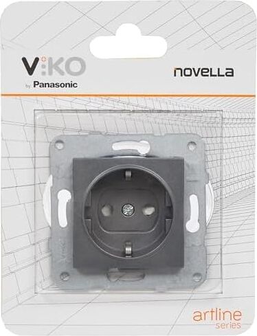 Novella Füme Toprakli Priz Çarpma Karşıtı Çocuk Korumalı Mekanizma+Düğme Kapak Çabuk Bağlanti Çarpma Karşıtı Çocuk Korumalı