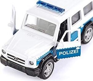 Sıku 2308, Mercedes-Amg G65 Polizeiauto Mit Anhängerkupplung, 1:50, Metall/kunststoff, Blau/weiß, Auswechselbare Reifen