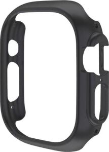 Apple Watch Ultra ile Uyumlu 49MM ile Uyumlu Pc Çerçeve Tam Koruyucu Kılıf, Apple Watch Ultra Için 49MM Köşeleri Kapatan Koruyucu Siyah