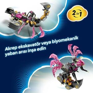 Kabus Akrep Kazıcı 71513 – 7 Yaş ve Üzeri Çocuklar Için Arika, Cooper ve Koleksiyonluk Yeşil Kılıçlı Mateo Minifigürü Içeren 2 Inşa Seçenekli Oyuncak Yapım Seti, Hediye Fikri (505 Parça)