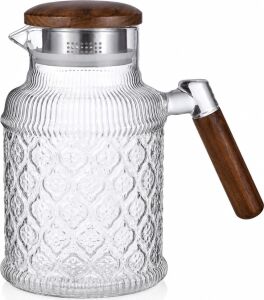 1.8 Litre Akasya Kapaklı Cam Sürahi – Isıya Dayanıklı & Şık Tasarım