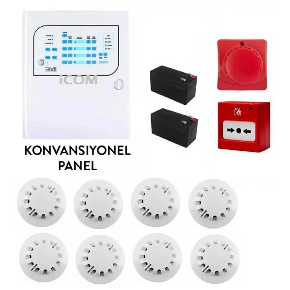 8 Li Yangın Alarmı Seti Komple Set