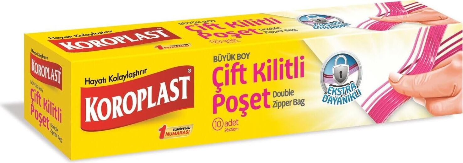 Tekrar Kullanılabilir Büyük Çift Kilitli Dondurucu Poşeti 10'lu 24X28CM, Sızdırmaz & Dayanıklı, Şeffaf, Bpa Içermez Dondurucu Torbası, Sebze, Balık, Çorba, Sos, Buzdolabı, Derin Dondurucu