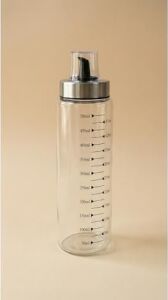 Metal Kapaklı Ölçülü Yağdanlık, Cam, Şeffaf, 550 ml