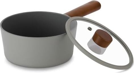 Cam Kapaklı Alüminyum Döküm Sos Tenceresi 18CM Gri