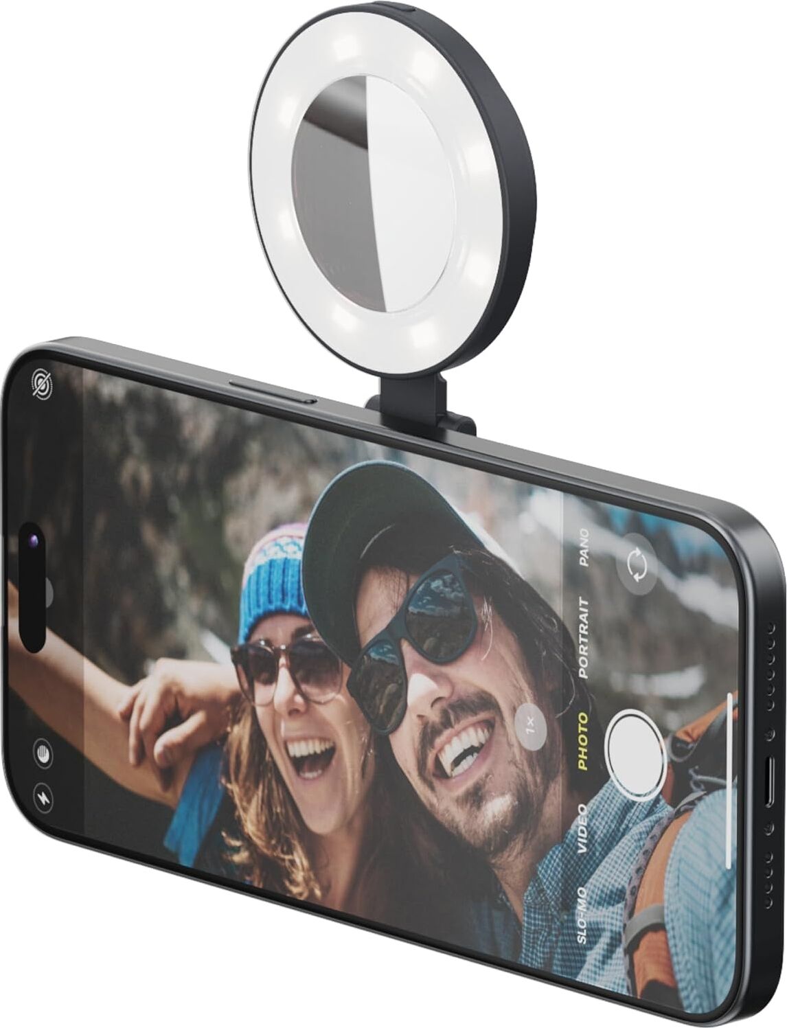 Snappocket Light – LED Selfie Halka Işık, Dört Parlaklık Ayarı ve Entegre Pil – Manyetik Tutucu Her Telefona Sabitlenebilir – Katlanabilir Tasarım