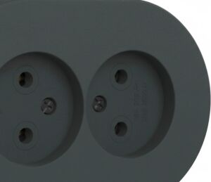 Antrasit Renkli Sıva Üstü Ikili Topraklı Elektrik Prizi