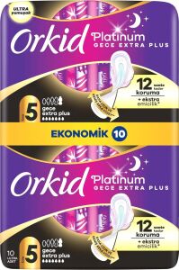 Platinum Hijyenik Ped Gece Ekstra Plus (Boy 5) Ekonomik Paket 10 Adet Ped