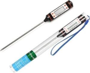 Dijital Gıda ve Et Termometresi - LCD Ekranlı Hızlı Ölçüm Saplama Termometre - Mutfak, Barbekü, Süt ve Su Için Hassas Sıcaklık Ölçer