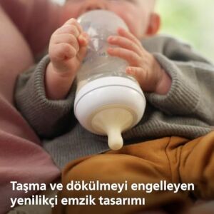 Doğal Tepkili Biberon Emziği, 2’li Paket, 0 Ay+, 2 Numara, Akıtmaz Emzik, Kolik ve Gaz Önleyici, Bpa Içermez, SCY962/02