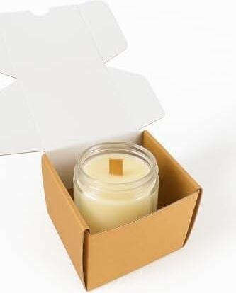 Ns-Era Tarçın Kokulu Ahşap Fitil Doğal Soya Mum 200 ml Kutulu Hediyelik Mum