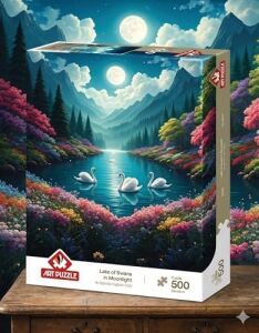 Ay Işığında Kuğular Gölü 500 Parça Puzzle
