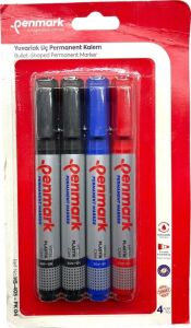 Penmark Permanent Marker Yuvarlak Uç 4'lü Blister