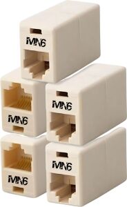 Mn6 M14 5 Adet RJ45 Ethernet Kablo Birleştirici, Cat5 CAT5E Cat6 Uyumlu Dişi Dişi Lan Kablo Uzatma Aparatı