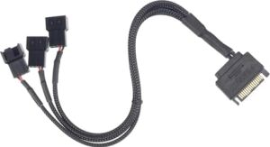 9745 Sata Power To Fan Çevirici 3 Port Y Pin Pwm Çoklayıcı Splitter 30CM 24AWG Fan Kablosu, Bilgisayar Anakartının Cpu Fanının Güç Sağlamak Için Sata Arayüzünü Kullanması Sağlamak