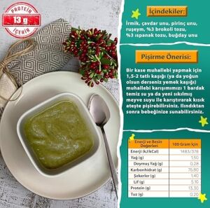 Yeşil Sebzeli Muhallebi Unu Karışımı +8 Ay 200 Gram