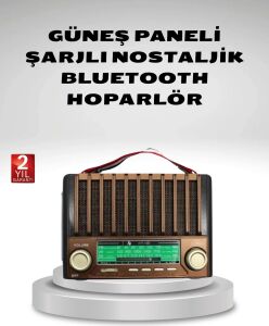 Taşınabilir Hoparlör Güneş Panelli Bluetooth USB Sd Fm Am Sw Radyo