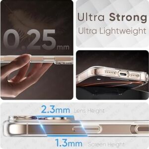 iPhone 17 Pro Max Için Origin Serisi Premium Kalite Magsafe ile Uyumlu Kılıf Crystal Clear Super Şeffaf Materyal ve Inceltilmiş 3D Gerçek Manyetik Çember (17 Pro Max)