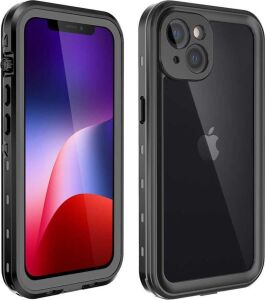 Psr Aksesuar iPhone 13 ile Uyumlu Siyah 1-1 Su Geçirmez Kılıf-Siyah I