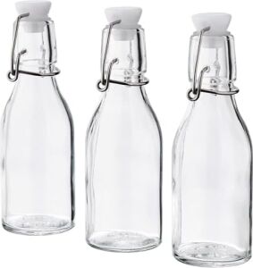 3 Adet Cam-Vakumlu Su Şişesi 15 cl Sos-Yağ Şişesi