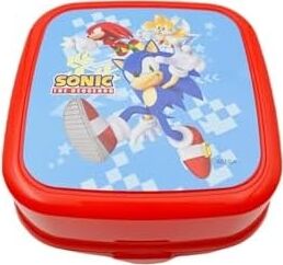 Sonic 4 Bölmeli Beslenme Kabı, Kaşık-Çatal Içinde, Kırmızı