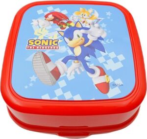 Sonic 4 Bölmeli Beslenme Kabı, Kaşık-Çatal Içinde, Kırmızı