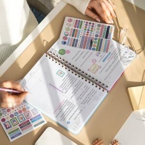 2026 Spiralli Günlük Ajanda 12 Aylık 17X24 Çift Renkli Sert Kapak - Lacivert