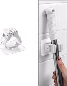 1 Adet Yapışkanlı Pratik Mop Tutucu Beyaz