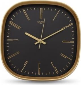 Galaxy Premium Serisi Abs Kasa Duvar Saati Oval 30 cm Gold-Siyah Klasik Kadran