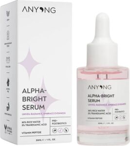 Anyong Alfa Arbutin Aydınlatıcı, Leke Karşıtı, Ton Eşitleyici Serum 30 ml (Pirinç Suyu & Traneksamik Asit)