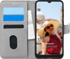 Mobile Gm 10 Için Kılıf Fabric Book Wallet Gri [gm 10 ile Uyumlu Kılıf - Gri]
