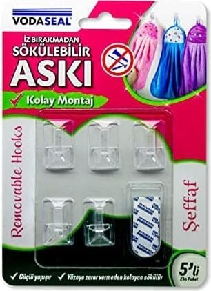 53.01.056 5'li Iz Bırakmayan Askı, Şeffaf