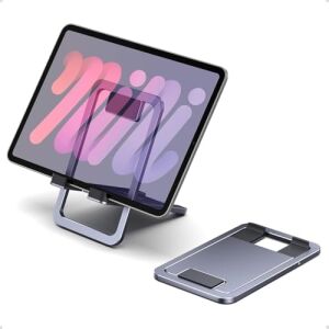 Cep Telefonu Standı, Katlanabilir Alüminyum Ayarlanabilir Seyahat Telefon Tutucu, Hafif ve Stabil Alaşımlı Metal Tablet Standı, Tüm Telefonlarla Uyumlu