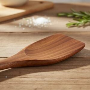 Doğal Akasya Ağacından El Oyması Servis Çatalı 26CM | Antibakteriyel, Dayanıklı ve Çevre Dostu Ahşap Kaşığı – Şık ve Uzun Ömürlü Mutfak Gereci (Akasya Geniş Spatula)