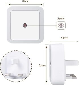 Aputue LED Gece Lambası, Duvara Takılan Gece Lambası, Alacakaranlık Sensörlü, 0.5W Enerji Tasarruflu, Koridor, Merdiven, Mutfak, Banyo ve Yatak Odaları Için Ideal (6'lı Paket)