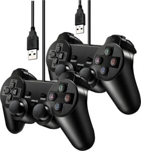 2 Adet Siyah Bluetooth Bağlantılı Pc Uyumlu Titreşimli Analog Joystick Oyun Kolu