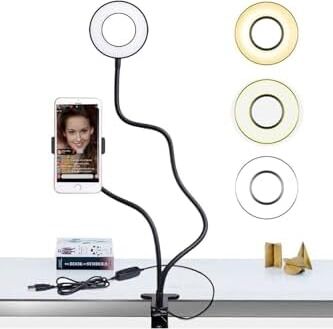 LED Ring Light Youtuber Makyaj Akrobat LED Halka Işık Kuaför, Halka Video Işığı, Canlı Aramalar Için Işık Kaynağı Lamba,telefon Tutuculu Stand Işıklı, Işık Desteği Sarı Beyaz Gün Işığı