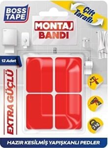Tape Hazır Kesilmiş 12 Adet Çift Taraflı Montaj Bandı