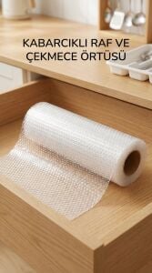 Şeffaf Kaydırmaz Dolap Içi Raflık Örtüsü 45X300 cm Koruyucu Pvc Malzeme