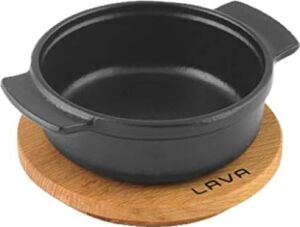 Lava,pişirme Kabı, Lv Eco Gv 11 K4, Yuvarlak Güveç, Ahşap Altlık, Çap 11 Cm, Dökme Demir, Siyah