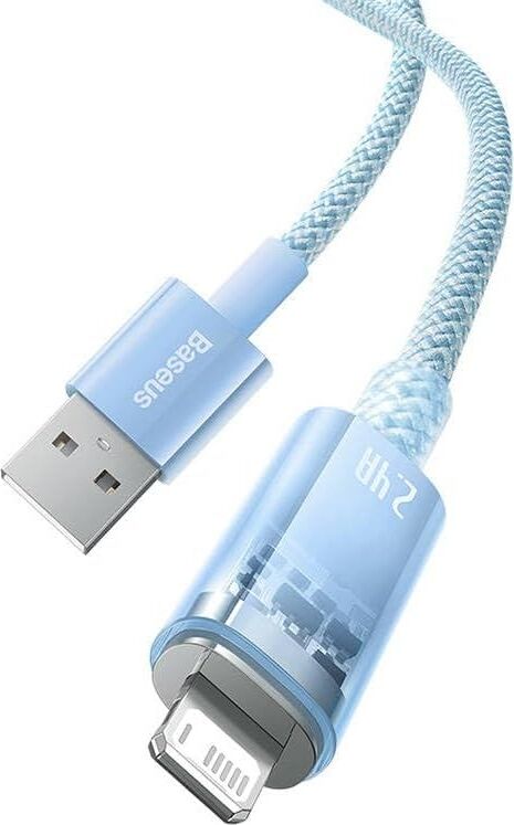 Explorer Serisi Hızlı Şarj Kablosu Akıllı Sıcaklık Kontrolü USB To Ip 2.4A, 2m, Mavi